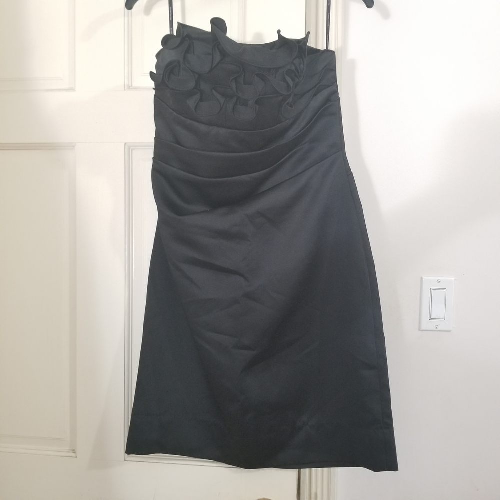 BLACK Phoebe Couture ruffled tube top dress women's size 10 (346) - Picture 5 of 5